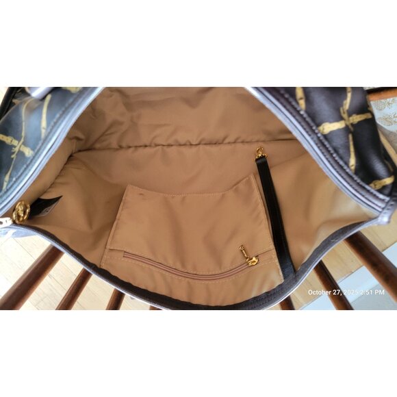 LONGCHAMP Horse Logo Boston Dark Brown Hand Tote Bag Vintage - Picture 10 of 14